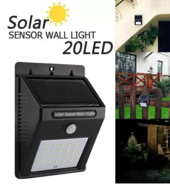 Solar Power LED Light. HG-30. wall light with 20 LEDs on a white background