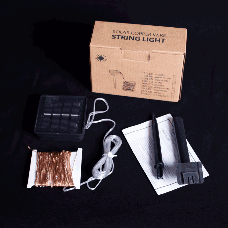 100 200 LED Solar Copper Wire String Light
