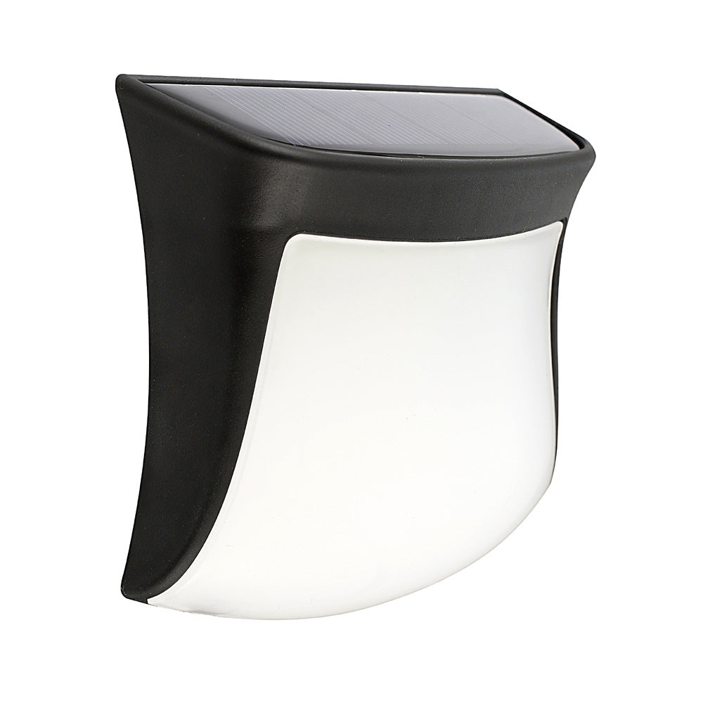 Black and white 4pcs Solar Lamp Fence Wall Lamp Outdoor Waterproof Home Decoration Lighting Garden Wall Lamp on a white background