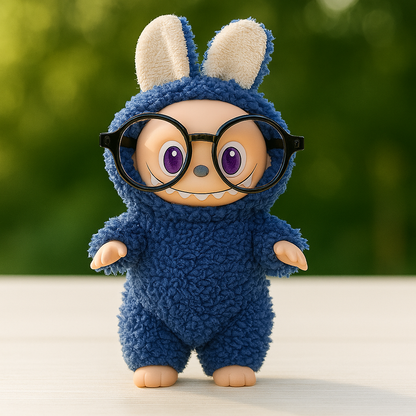 Labubu Furry Bunny Figure – Cute Monster with Glasses