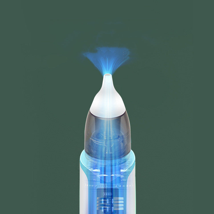 Baby Nasal Aspirator Electric Cleaning Household with blue light on a dark green background