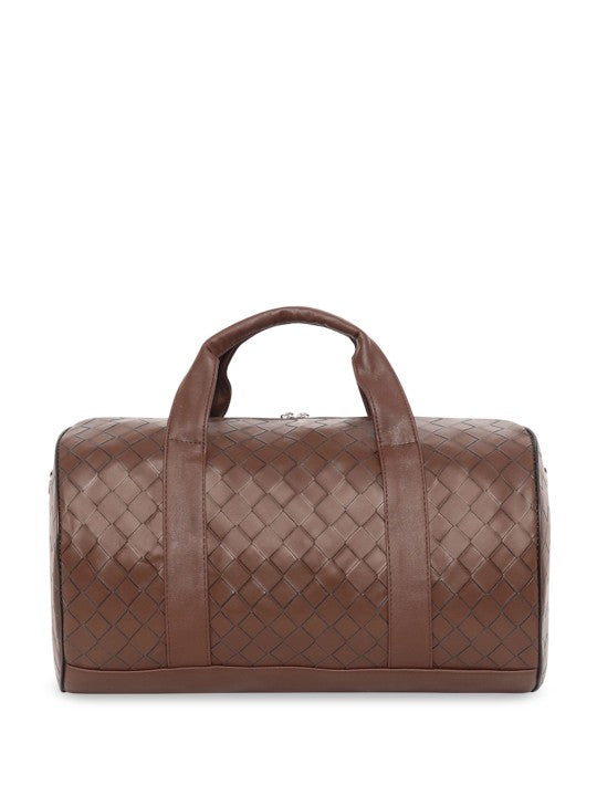 Brown woven leather Nautica - Casual Duffel Bag on a white background