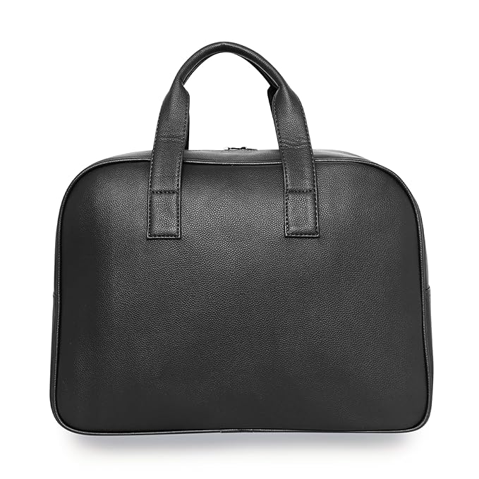 Black Nautica Leatherette Duffel Bag on a white background