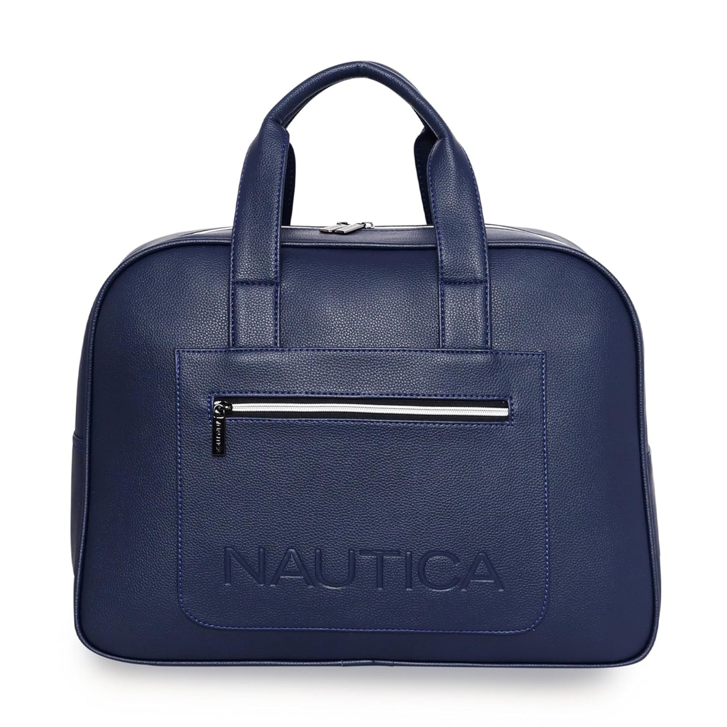 Blue Nautica bag on a white background