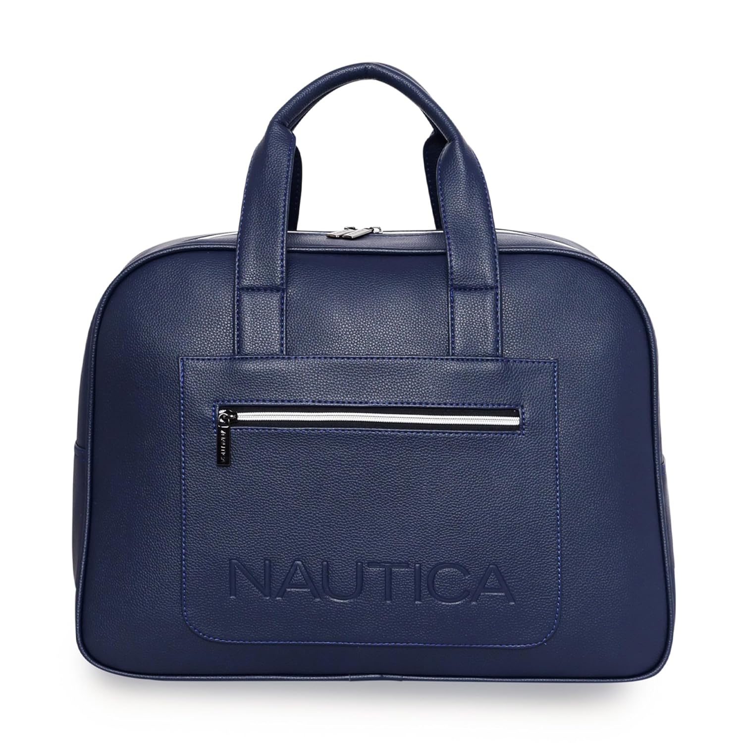 Blue Nautica bag on a white background