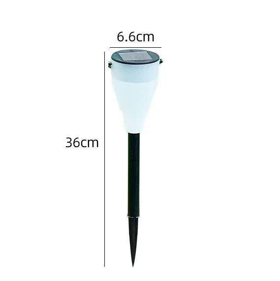 Solar Outdoor Water Decorative Street light with dimensions labeled on a white background