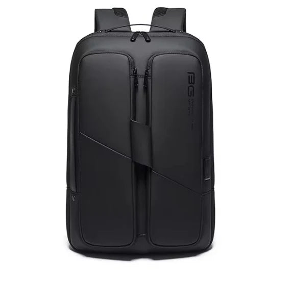 Black "casual carry bag" backpack on a white background