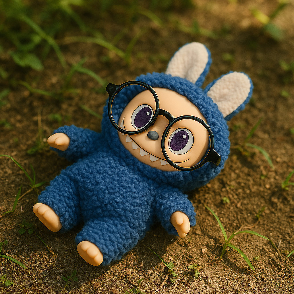 Labubu Furry Bunny Figure – Cute Monster with Glasses