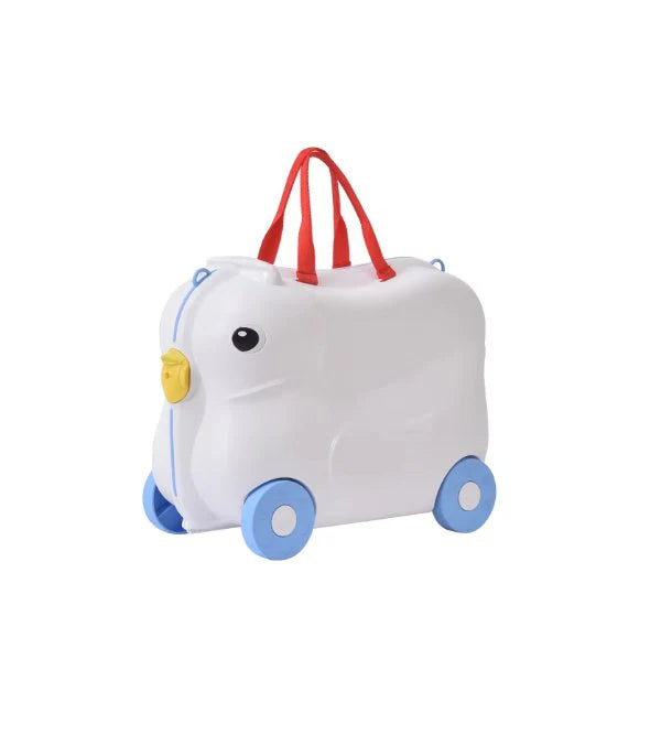 Kids Suitcase shaped like a penguin on a white background