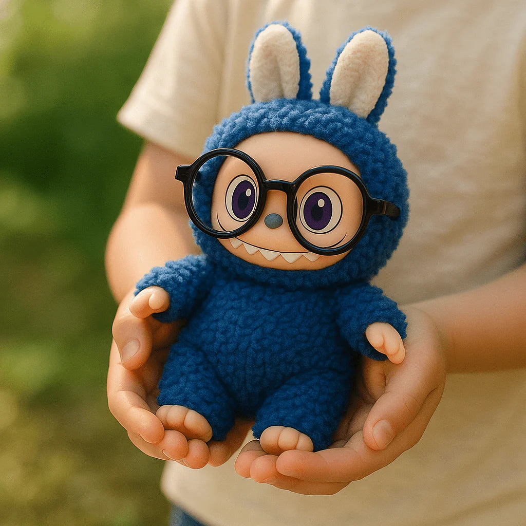 Labubu Furry Bunny Figure – Cute Monster with Glasses