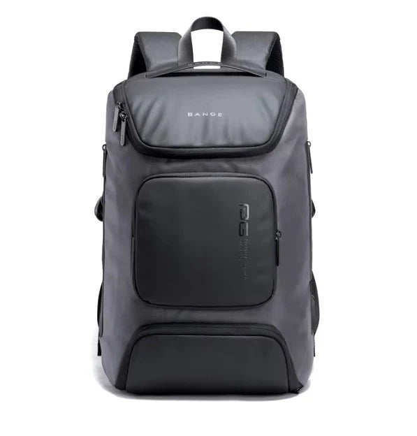 New travel pack Gray backpack with visible brand logo BANGE on a white background