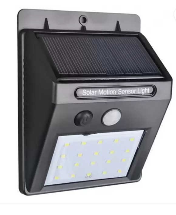 Solar Power LED Light. HG-30. Solar motion sensor light on a white background